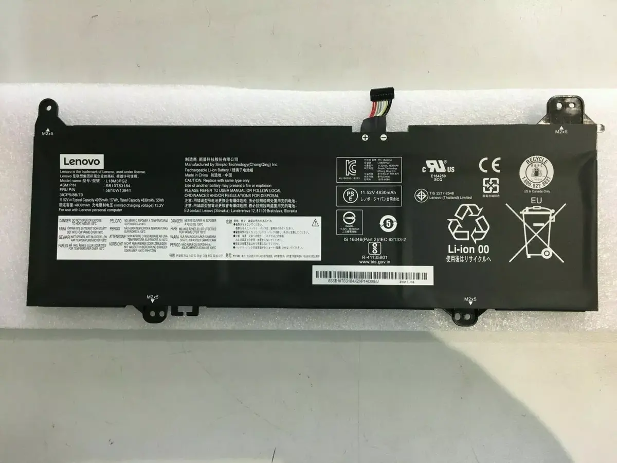 Аккумулятор Lenovo 3 ячейки 57 Вт·ч (5B10W13941) Photo 1