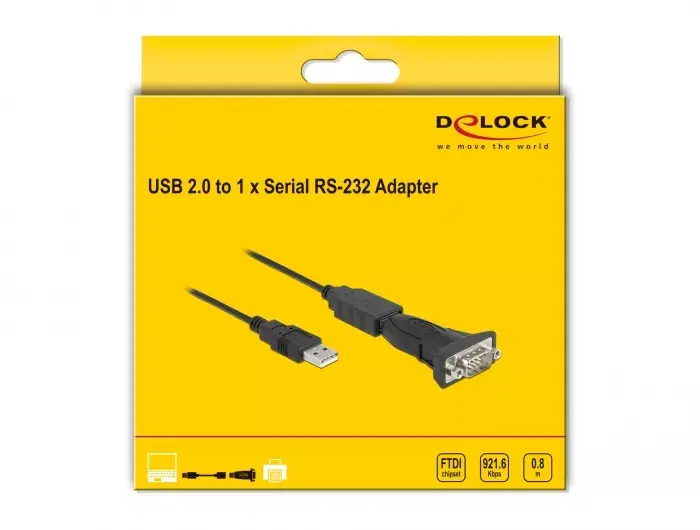 DeLOCK Adapteris USB 2.0 Type-A uz RS-232 D-Sub 9 pin male Photo 4