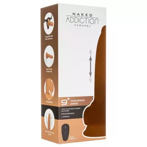 Тяговый вибратор Naked Addiction 9" из силикона, с присоской, общая длина 22,9 см, вставочная 15,2 см, Ø 4,5 см, перезаряжаемый