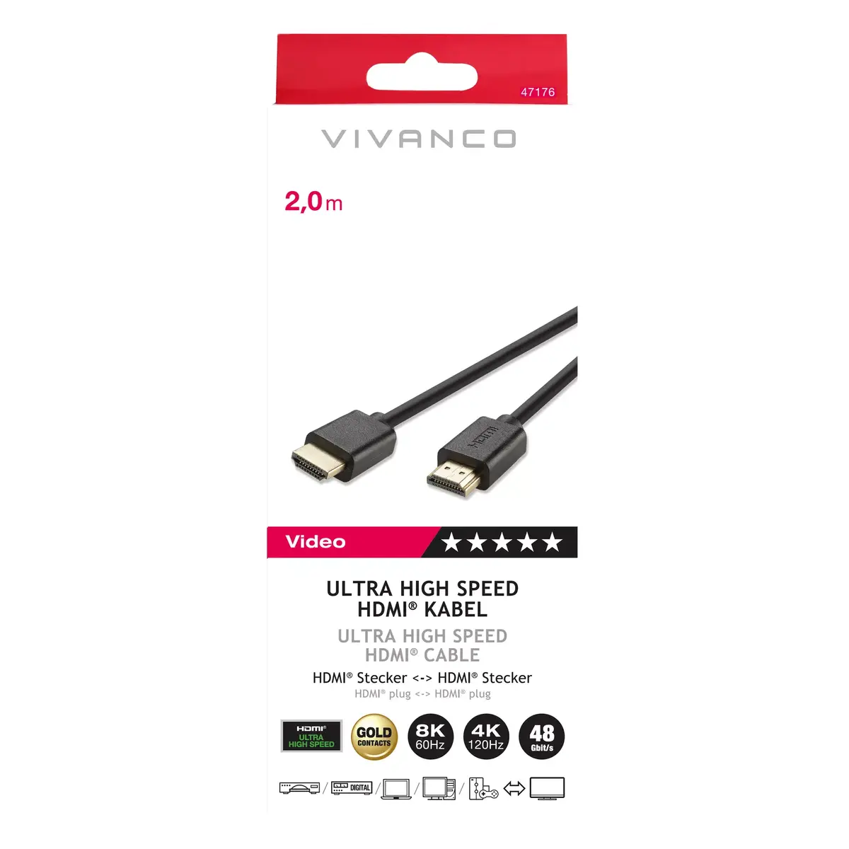 Vivanco Ultra High Speed HDMI Cable 2m Photo 2