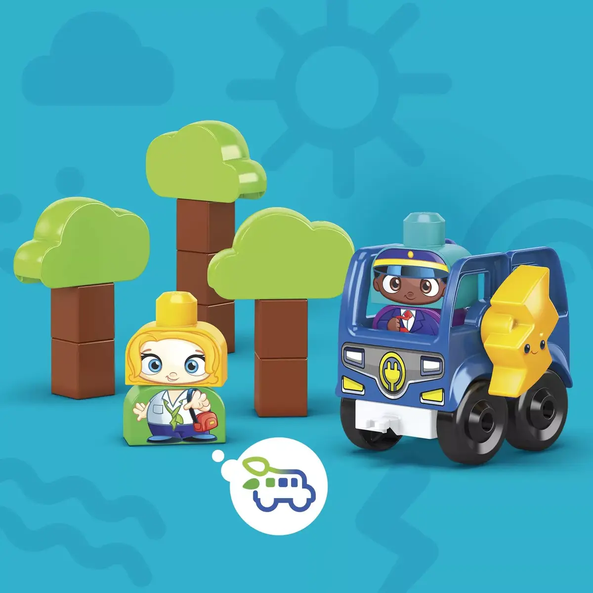 Mega Bloks MEGA BLOKS Green Town Charge & Go Bus Photo 5