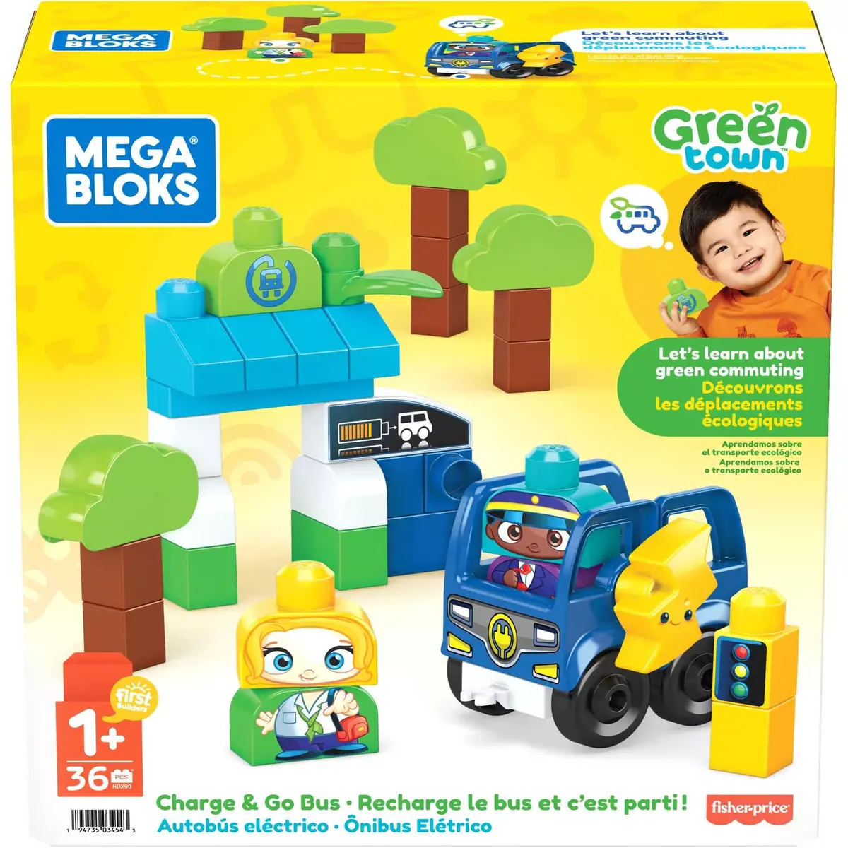 Mega Bloks MEGA BLOKS Green Town Charge & Go Bus Photo 6