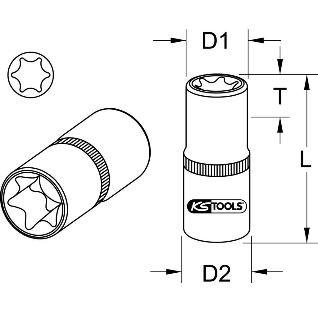 Socket 1/2" drive KS Tools 918.1276 Photo 2