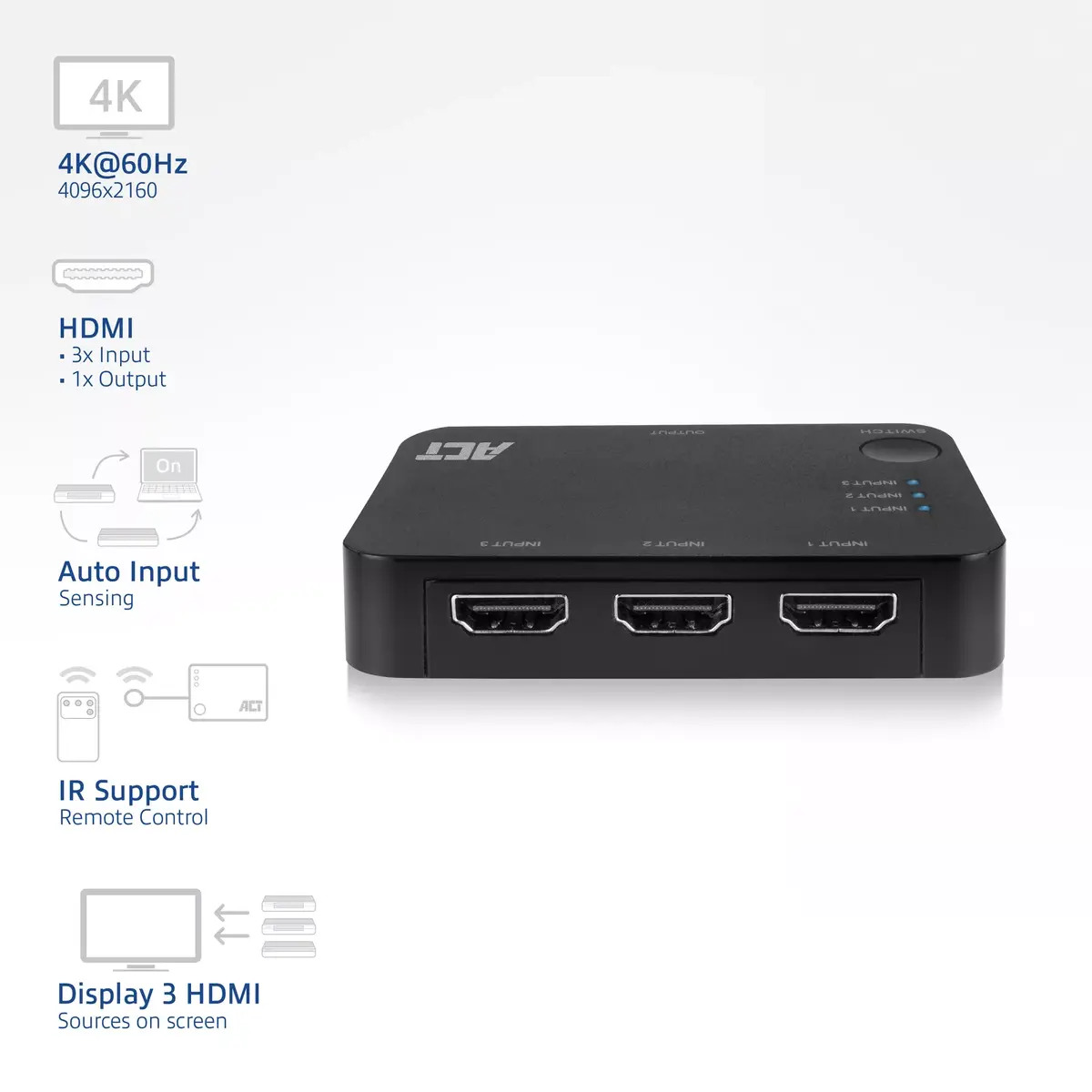 ACT 4K HDMI Switch 3x1 Photo 2