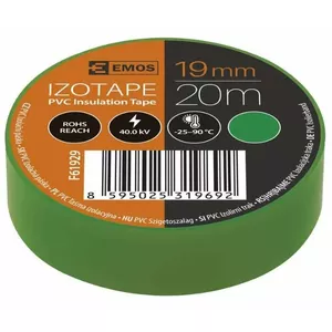 Insulating Tape PVC 19mm/20m green, EMOS