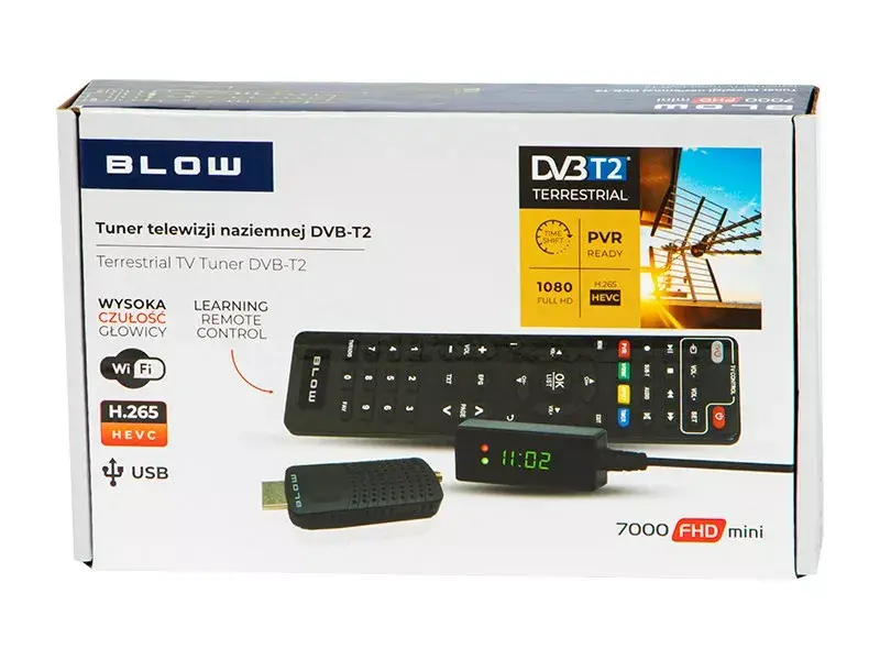 DVB-T2 uztvērējs BLOW 7000FHD MINI H.265 Photo 7
