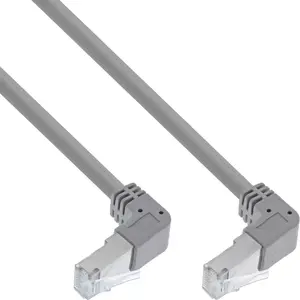 InLine Patch cable two side down angled S/FTP Cat.6 250MHz PVC copper grey 1.1m