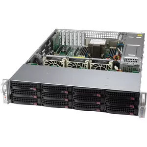 Server rack case Supermicro CSE-826BAC12-R802LPB, Rack form factor, 800 W PSU, supports 3.5" HDD, 437×647×89 mm, Grey
