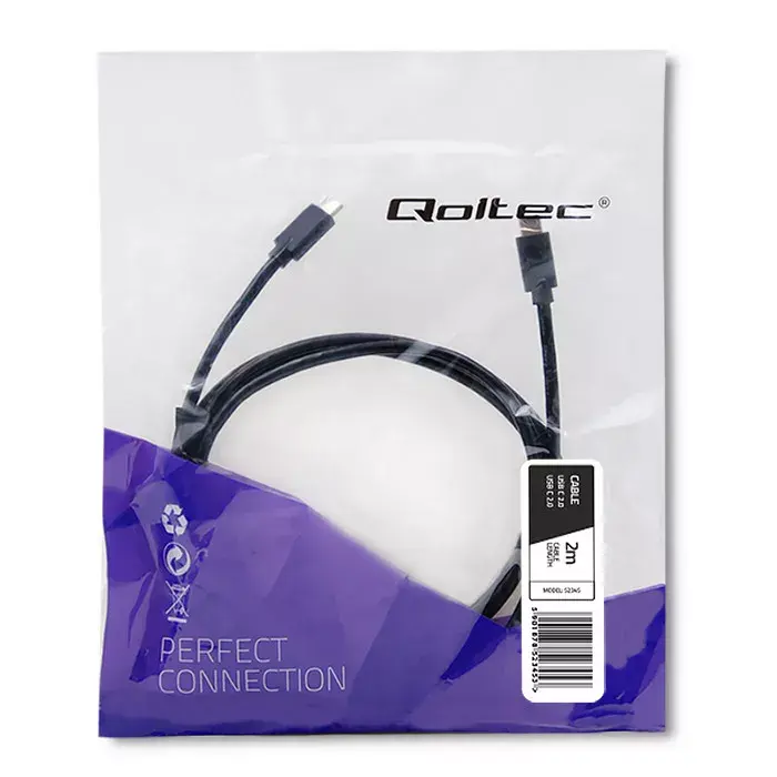 USB kabelis QOLTEC 52345 USB-C uz USB-C 2 m Photo 2
