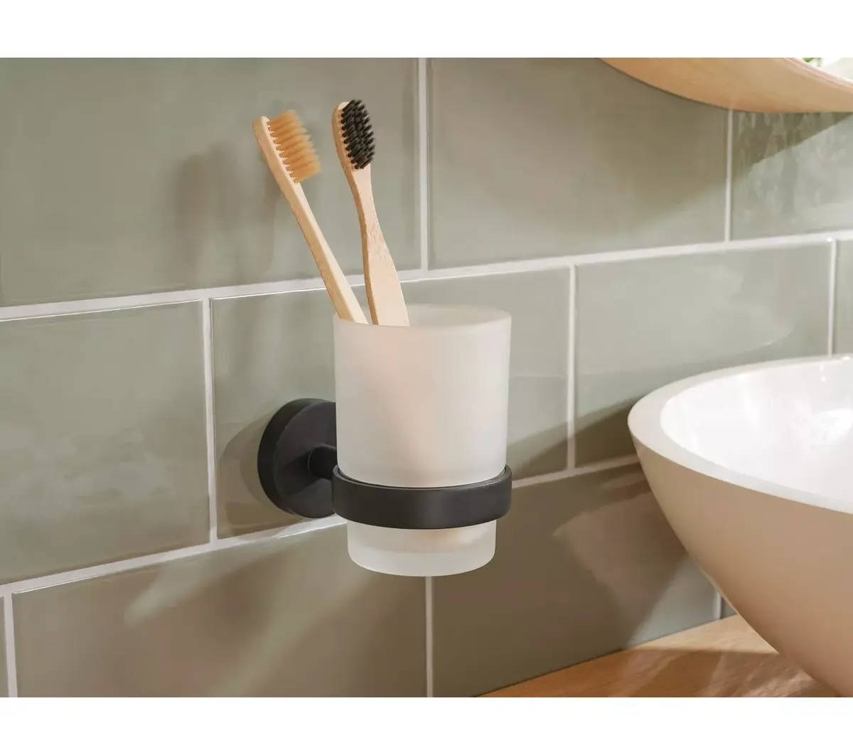 Wall-mounted toothbrush holder Tesa MOON BLACK 40566-00000-00 Photo 4