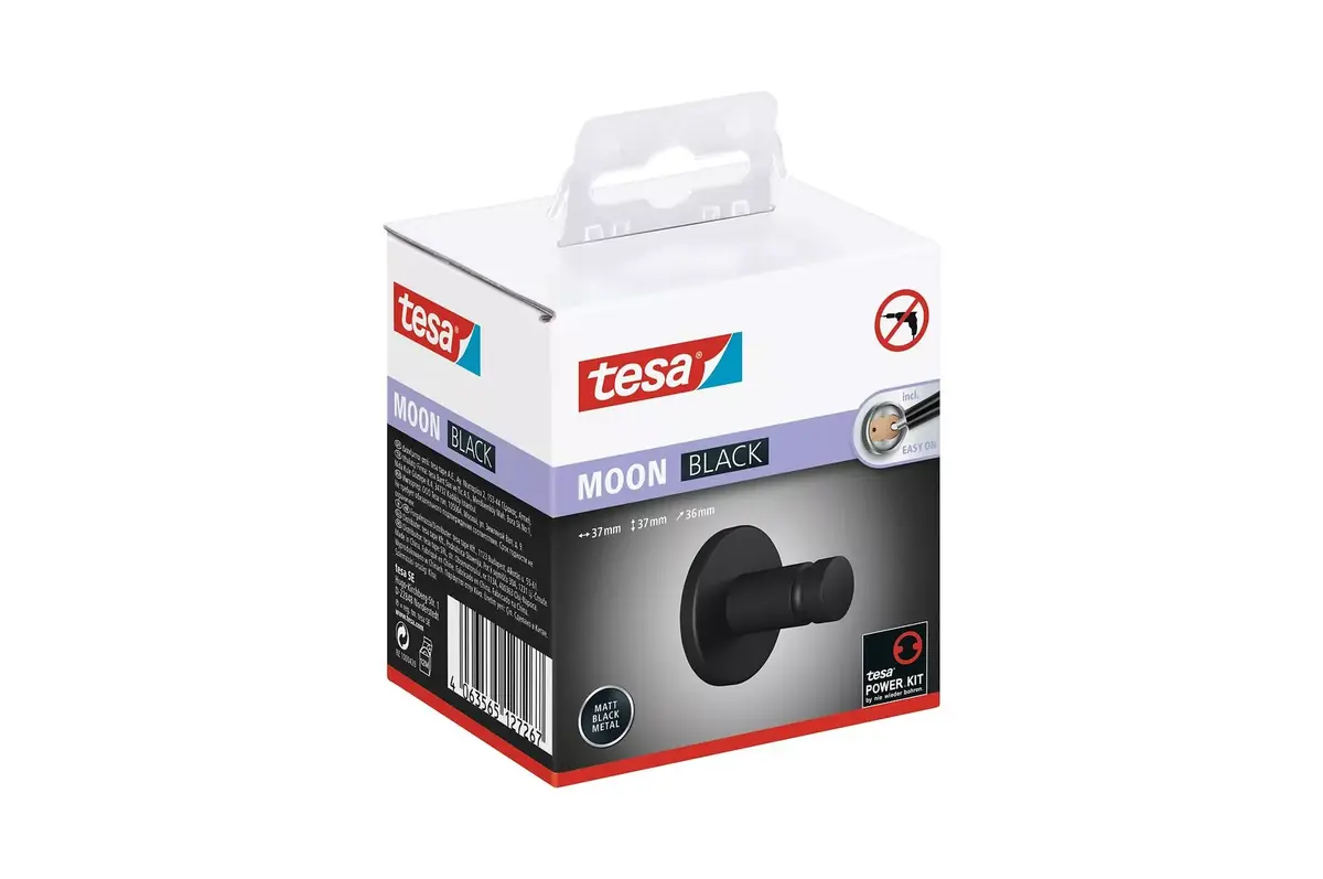 Towel hook Tesa Moon Black Photo 2