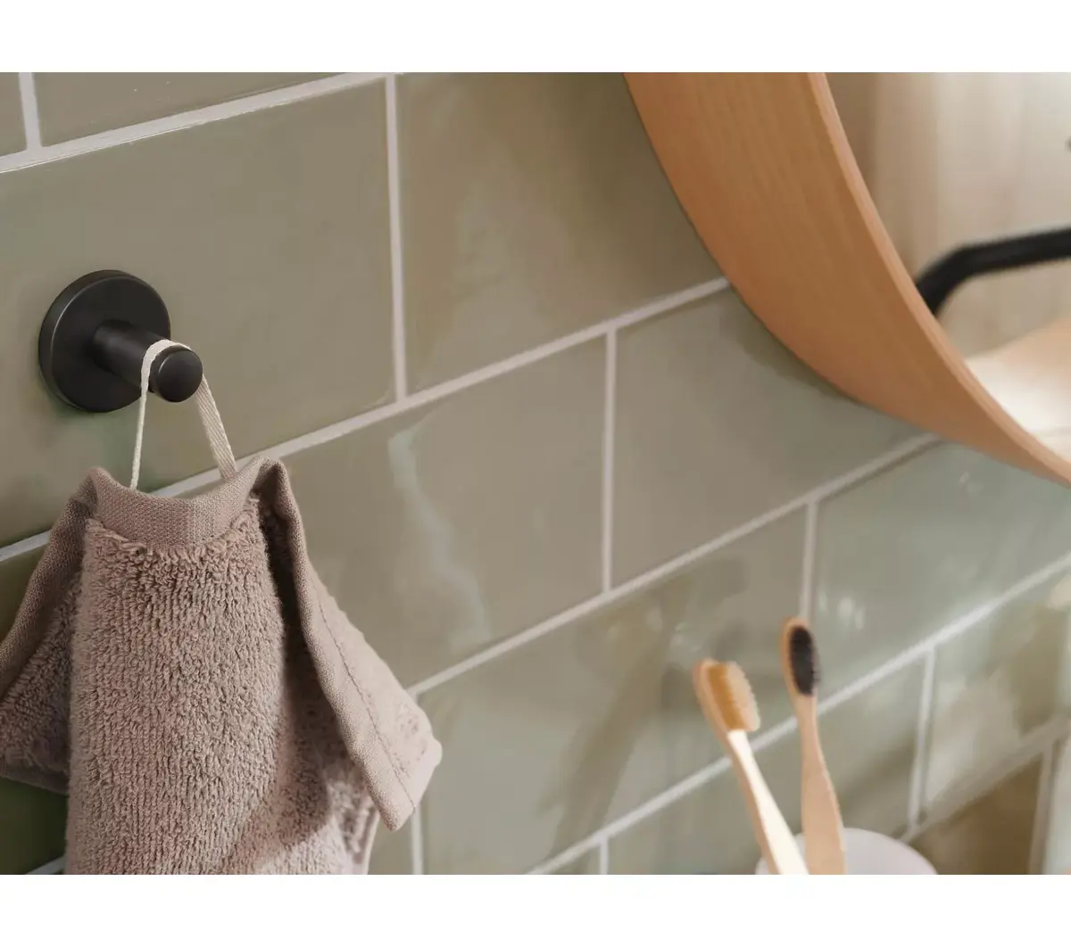 Towel hook Tesa Moon Black Photo 4