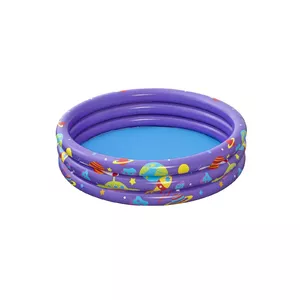 Framed Round Play Pool and Ball Pit Bestway Intergalactic Surprise with 50 Balls, 1 Person, Ages 2+, Blue/Purple