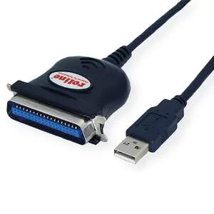ROLINE 12.02.1092 cable gender changer IEEE 1284 USB-A Black 1.8m