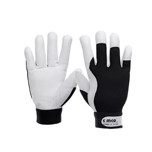 Workshop gloves Cimco 141246, protective handwear, black/white, size XL, 2 pcs