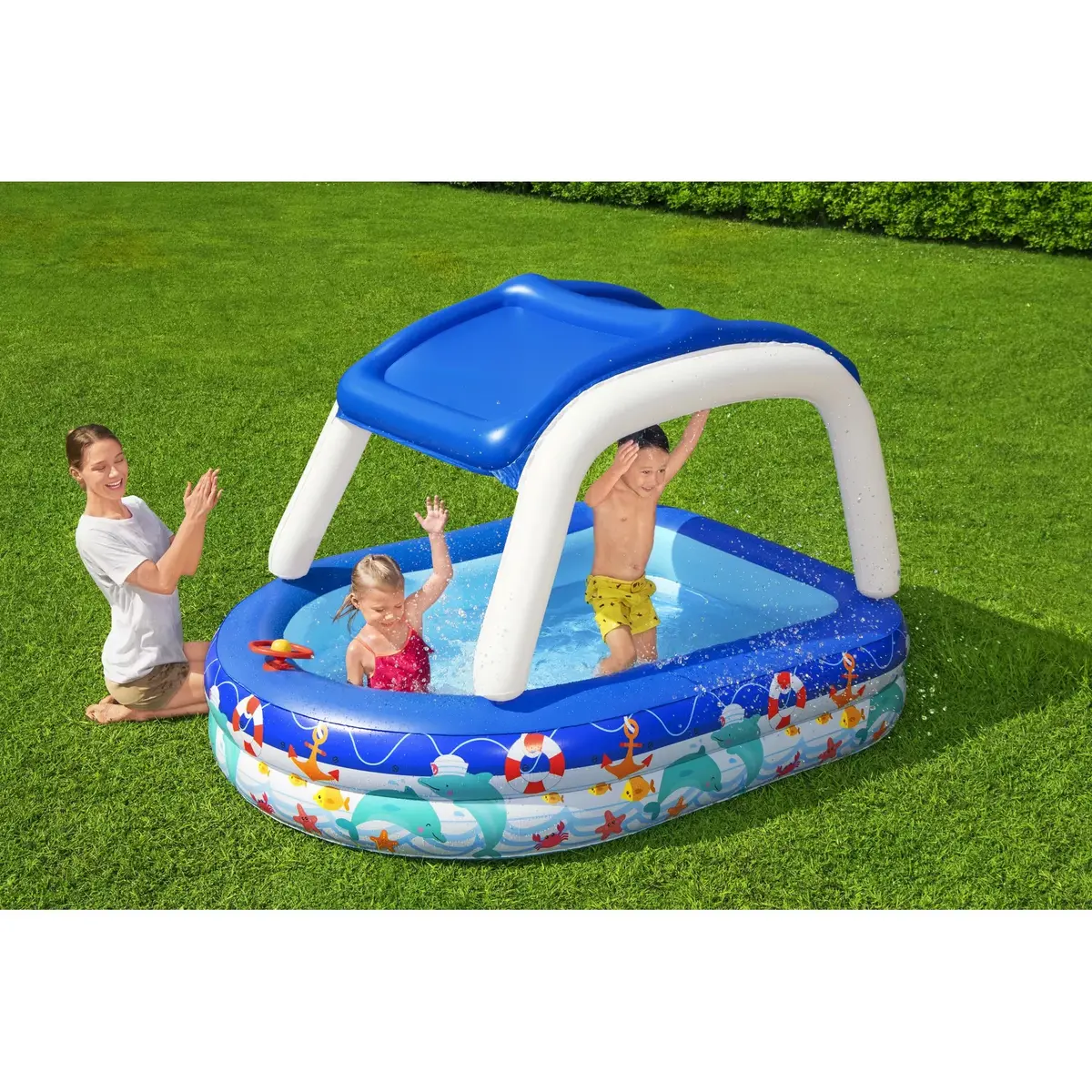 Надувной семейный бассейн Bestway Sea Captain 282 л Photo 13