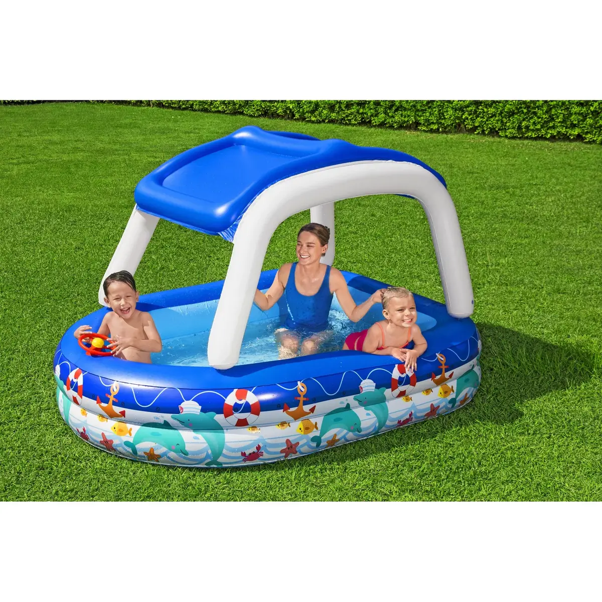Надувной семейный бассейн Bestway Sea Captain 282 л Photo 16