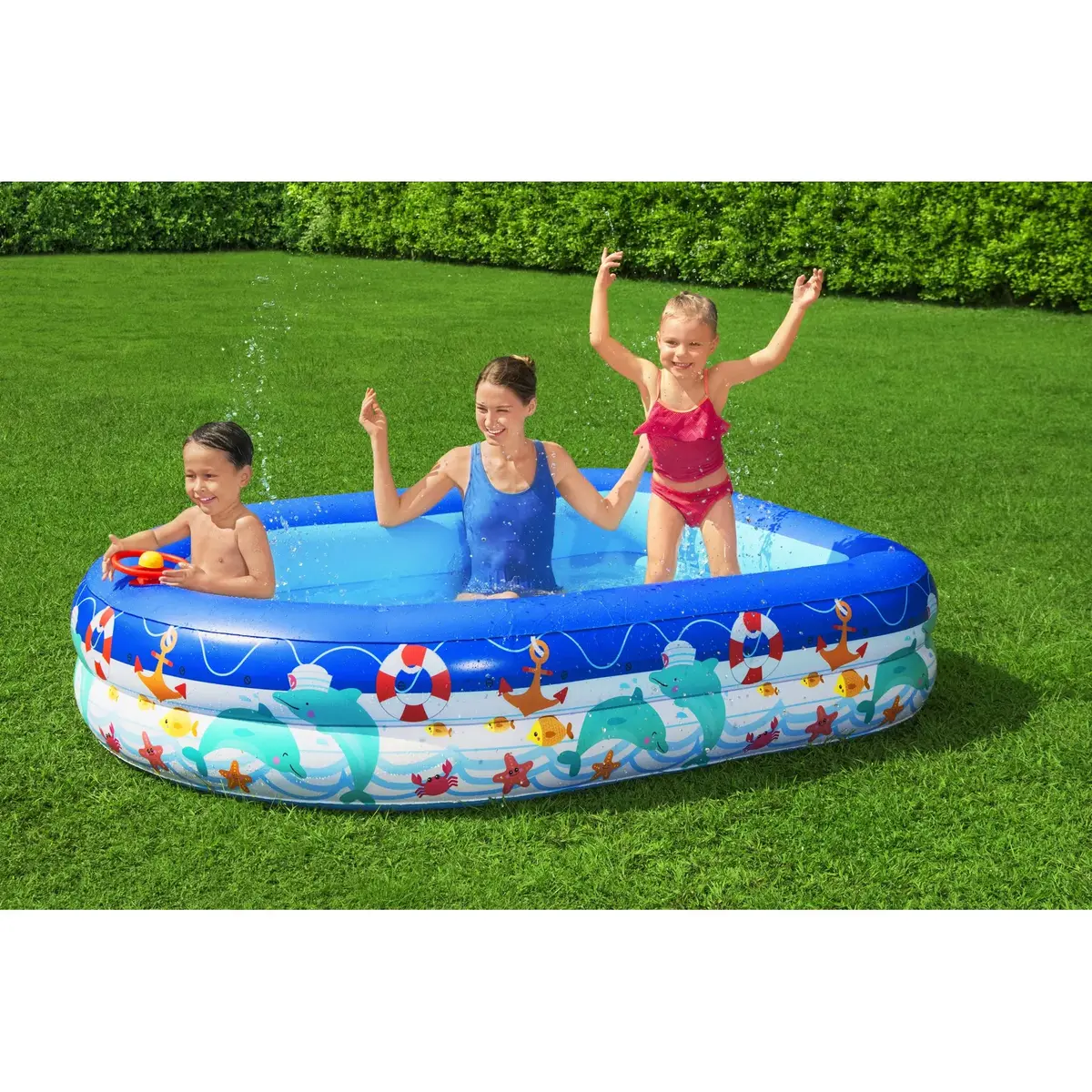 Надувной семейный бассейн Bestway Sea Captain 282 л Photo 17