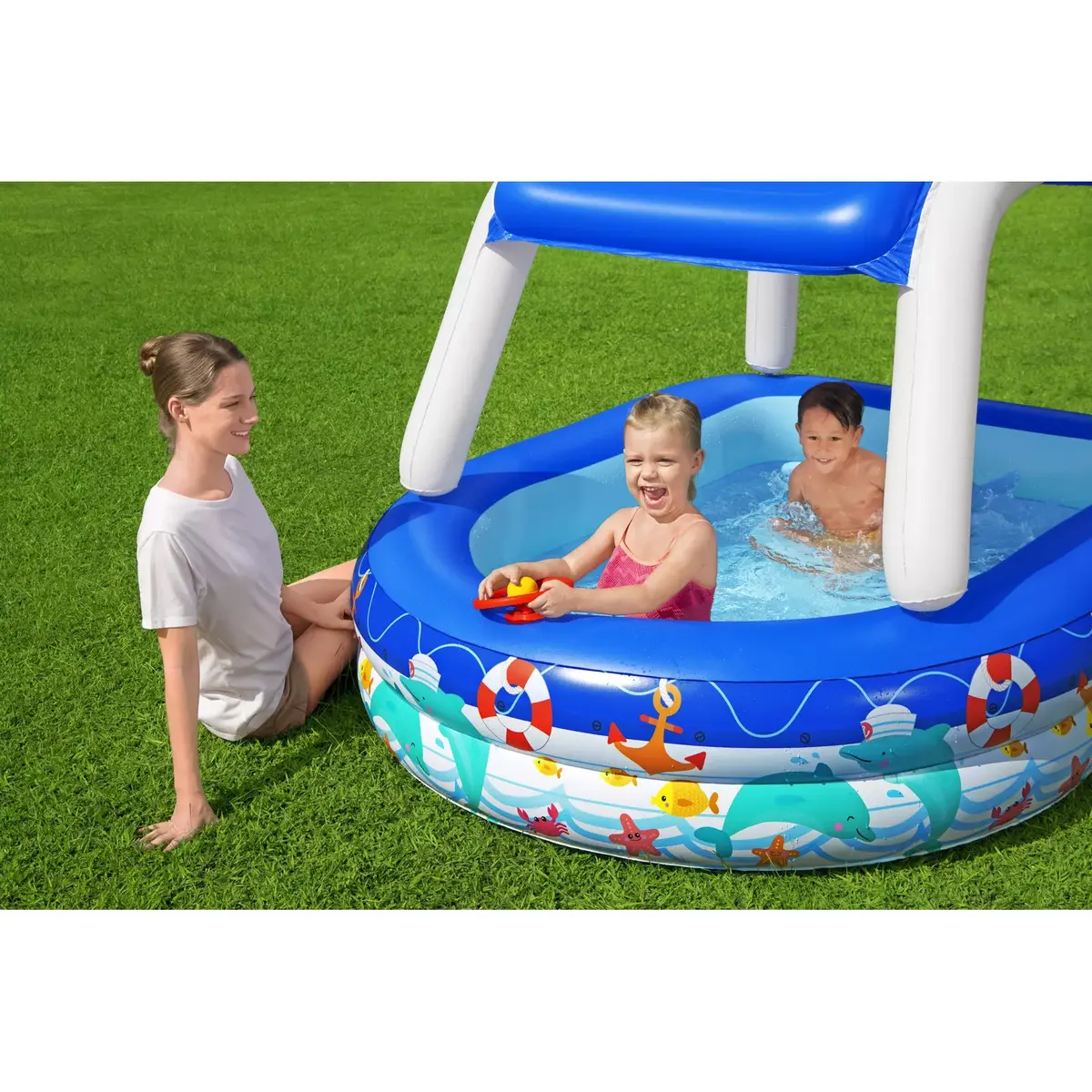 Надувной семейный бассейн Bestway Sea Captain 282 л Photo 26