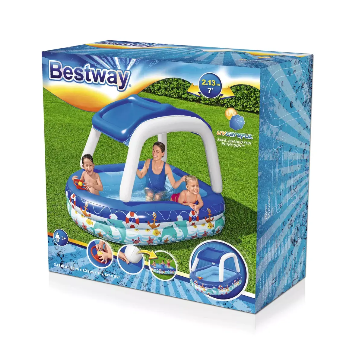 Надувной семейный бассейн Bestway Sea Captain 282 л Photo 27