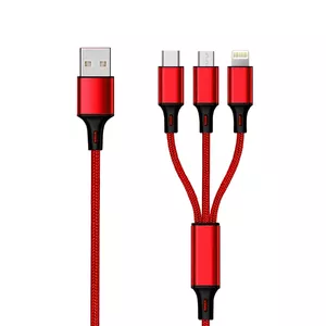 USB Cable 2GO 797150 1.5m USB B USB C/Micro-USB B/Lightning Red