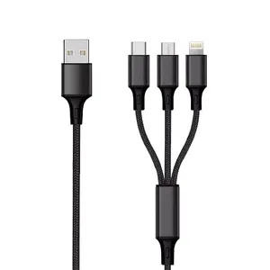 USB Cable 2GO 797154 3m USB B USB C/Micro-USB B/Lightning Black