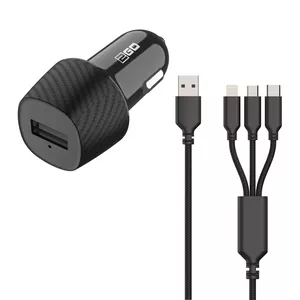 Mobilā ierīce lādētājs 2GO 797258 Universāls Melns Cigarešu šķiltava Auto 12/24V