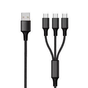 USB Cable 2GO 797156 1.5m USB B 3 x USB C Black
