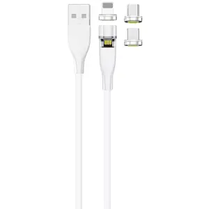 USB cable 2GO 797317 1m USB B USB C/Micro-USB B/Lightning White