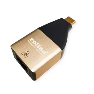 ROLINE Переходник USB Type C на RJ-45 Черный Золотой 12.02.1111