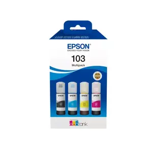 Ink cartridges pack Epson EcoTank 103 — Original 4-colour set (Black, Cyan, Magenta, Yellow), Black 4500 p., Colour 7500 p.