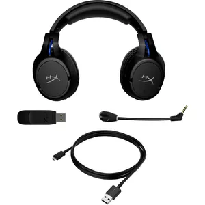 HyperX Cloud Flight – bezvadu spēļu austiņas (melnas-zilas) – PS5 – PS4