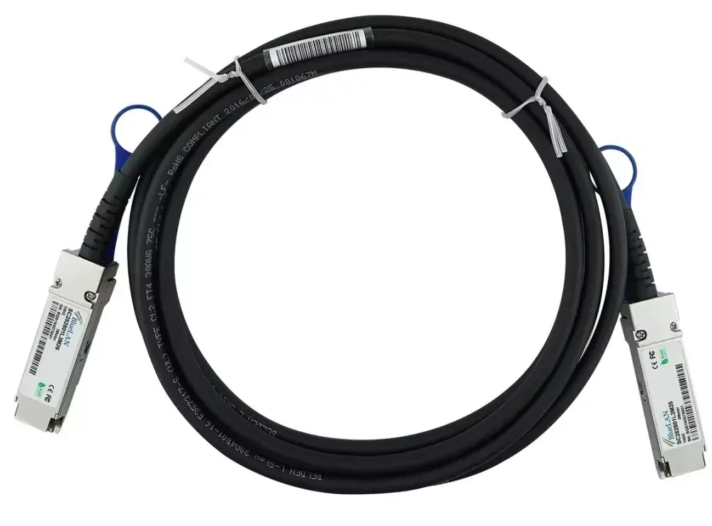 BlueOptics QSFP28-DAC-5M-AT-BL InfiniBand šķiedru optikas kabelis