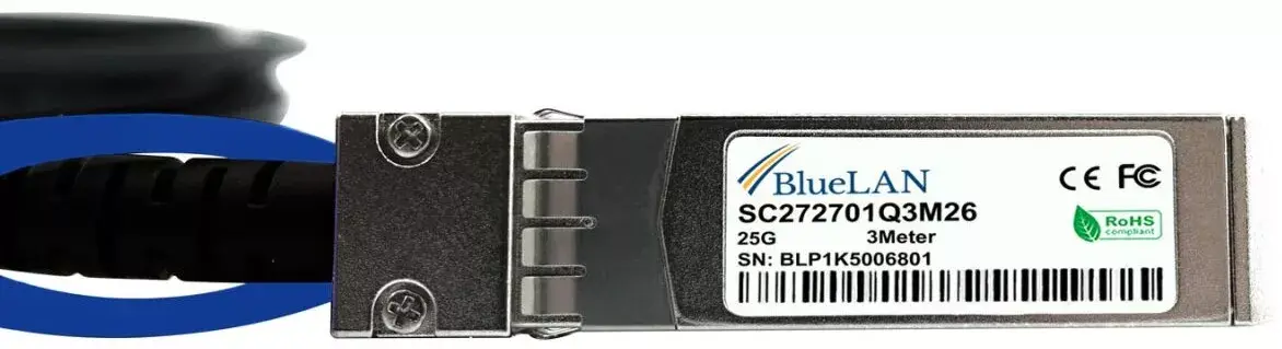 SFP28 DAC Kabelis BlueOptics SFP28-DAC-3M-LS-BL Photo 3