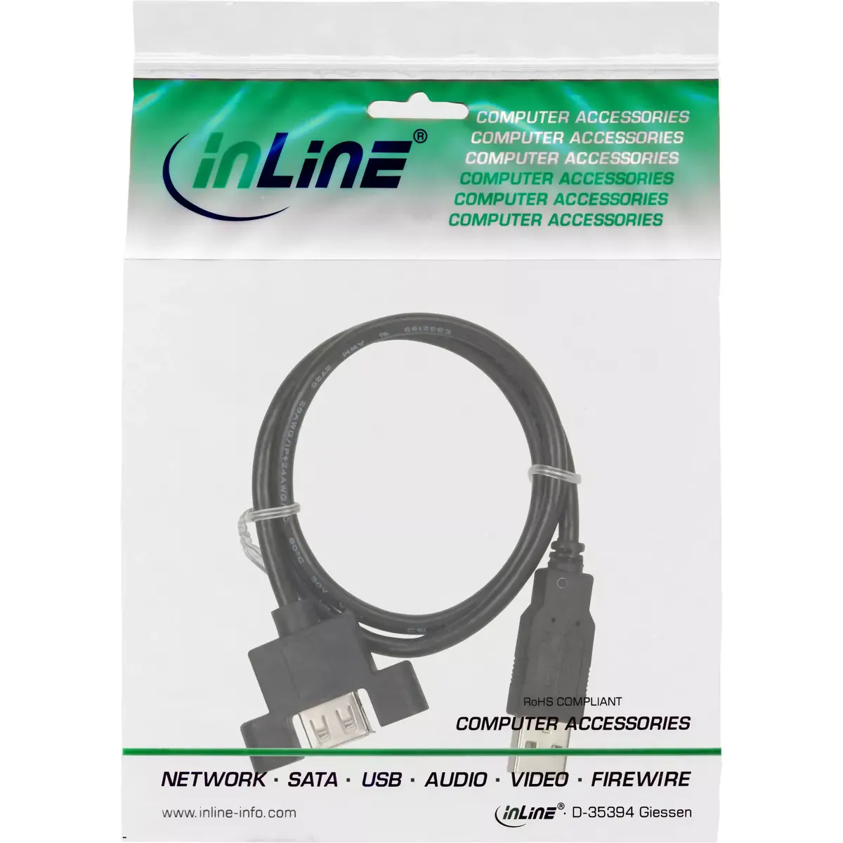 USB 2.0 Кабель A male к A female InLine B-33440E Photo 4