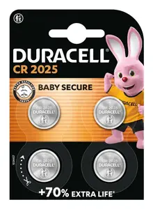 Duracell rechargeable battery CR2025 NiMH 3 V, pack of 4