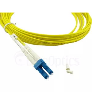 Fiber optic cable CBO SFP3138BU20MK — 20 m, LSZH jacket, G.657.A1, 2x LC to 2x E-2000 APC, yellow