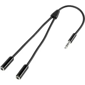 Аудиокабель SpeaKa Professional SP-7870032 0.2м 3.5мм Мужской на 2x3.5мм Женский Черный