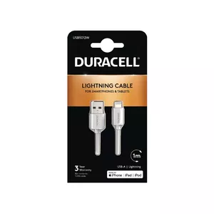 Duracell USB5012W lightning kabelis 1 m Balts