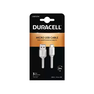 Duracell USB5023W USB kabelis 2 m 2.0 USB A Micro-USB A Balts