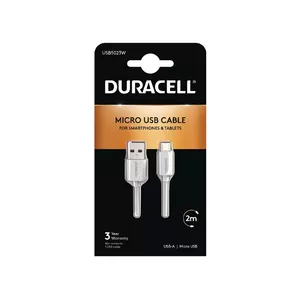 Duracell Sync/Charge Cable 2 Metre White USB A Micro-USB A