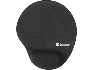 Sandberg Memory Foam Mousepad Round Black with Wrist Rest