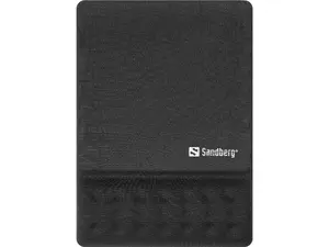 Sandberg Memory Foam Square Mousepad with Wrist Rest and Non-Slip Base, Black