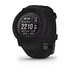 Viedpulkstenis Garmin Instinct 2 Solar Tactical Edition Melns 45 mm Digitāls MIP displejs GPS Sirdsdarbības monitors Silikona siksniņa