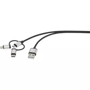 USB cable Renkforce RF-3335106 0.25 m USB A USB C/Micro-USB B/Lightning