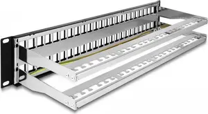 DeLOCK 19" Патч-панель Keystone 48 портов с защитой от натяжения 2U черная