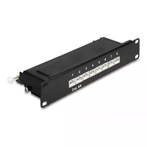 DeLOCK 10" Patch Panel 8 port Cat.6A 1U black