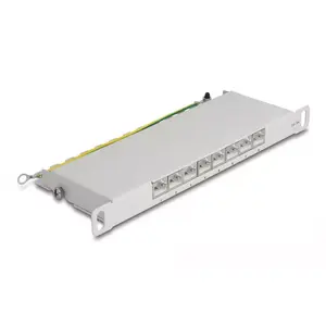 DeLOCK 10" Patch Panel 8 port Cat.6A 0.5U grey Metal