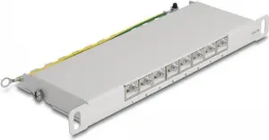 DeLOCK 10" Patch Panel 8 port Cat.6A 0.5U grey Metal
