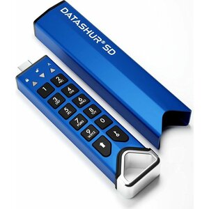 iStorage datAshur SD - USB zibatmiņas diskdziņš ar iebūvētu microSD karšu lasītāju - verschlüsselt - USB-C 3.2 Gen 1 (komplektā ar 2)